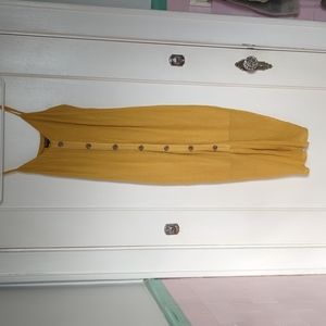 Express Yellow Midi Dress Buttons Med